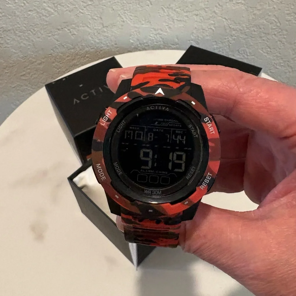 Activa X Terrain Invicta Digital Men's Watch - 45mm, Camouflage, Red